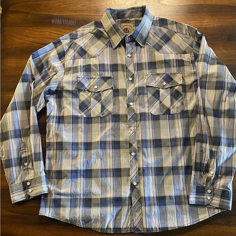 COEVALS CLUB Men's Pearl Snap Western Cowboy Long Sleeve   Shirts XXL